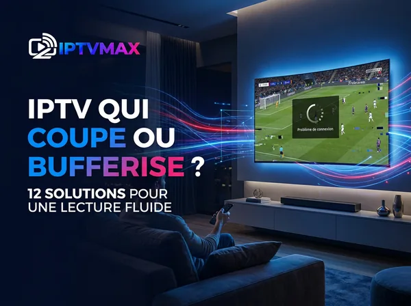 Televiseur affichant un match interrompu par un message de probleme de connexion
